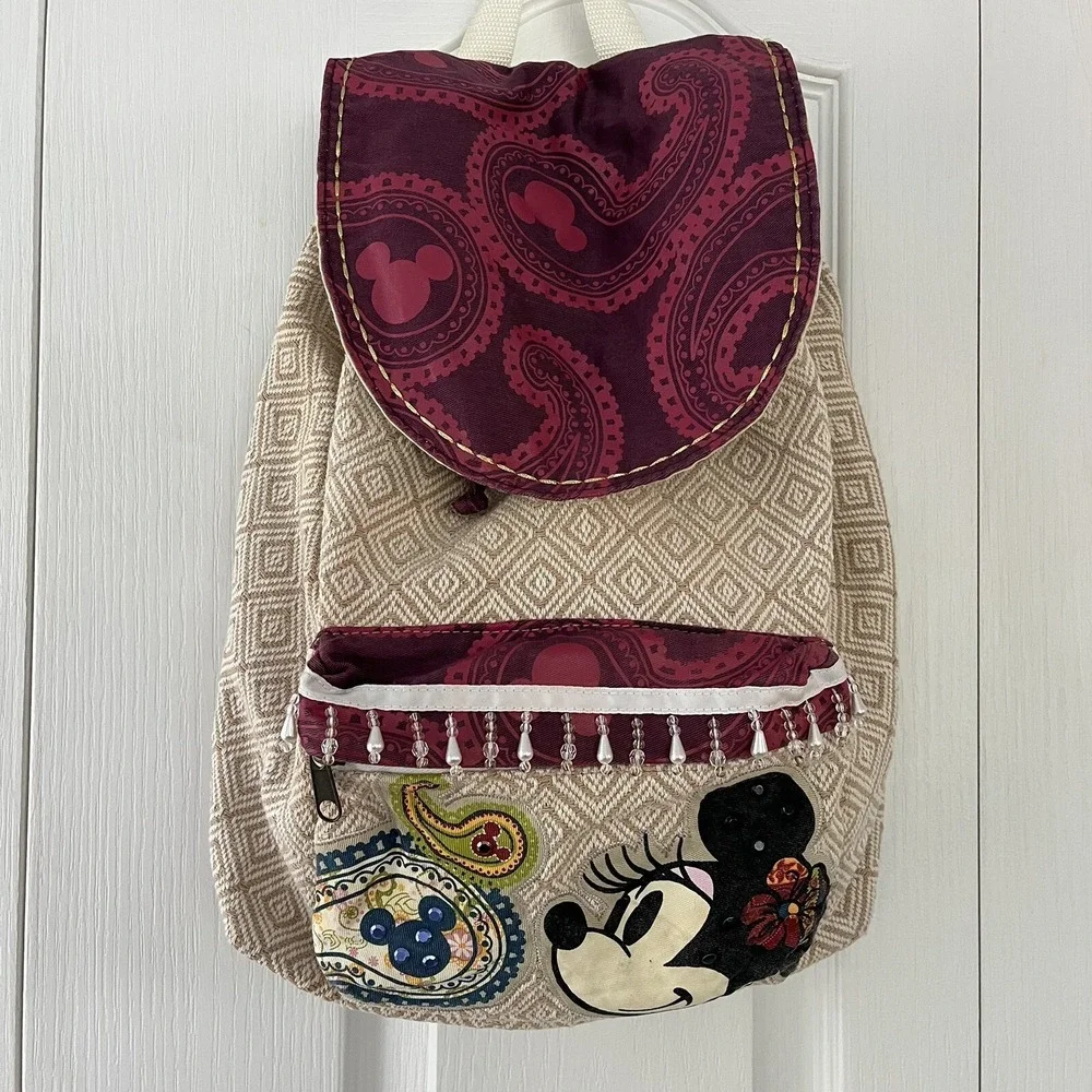 Walt Disney Parks Minnie Mouse Drawstring Backpack - Picture 1 of 11